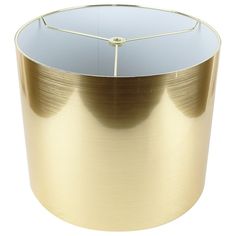 a round metal table with a white top and gold trim around the edges, on a white background