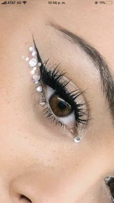 Rhinestone Eye Makeup, Disco Makeup, Coachella Makeup, Rock Makeup, Evening Eye Makeup, Concert Makeup, Make Up Inspiration, Face Art Makeup