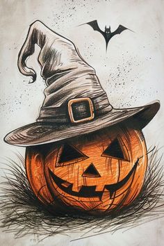 Spooky Fun with Easy Halloween Drawing Ideas Drawing Of Halloween, Ideas For Sketching, Drawing Of Pumpkin, Dark Sketch Ideas Easy, Drawing For Halloween, Drawing Ideas For Halloween, Halloween Drawing Pumpkin, A Drawing, Drawings Ideas Creative