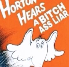 an orange and white book cover with a ghost on it's face in front of the words horton hears abitar