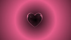 a heart shaped object in the middle of a pink circle with light swirling around it