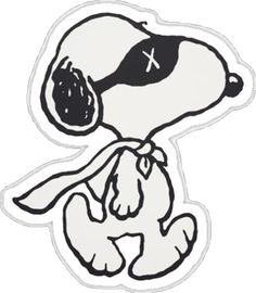 a cartoon dog with a bandanna around its neck sitting on top of a sticker