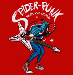 spider - punk on the world tour t - shirt design by mark schenck