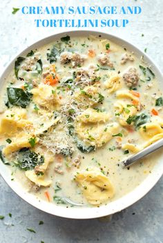 a white bowl filled with pasta and meat soup