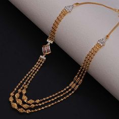 Necklace Designs Gold Indian, Necklace Designs Gold, Elegant Gold Necklace, Fashion Jewelry Necklaces Gold, Golden Jewellery, Banaras Sarees, Gold Jewels Design, Bridal Jewelery, String Necklace