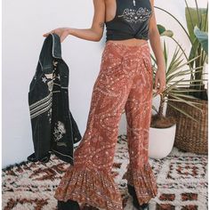 Major Iso Of Spell City Lights Pants In Size M At A Reasonable Price. I Currently Have The Xs And It’s Just A Tad Too Tight For Me. Would Be Willing To Trade If Someone Wants The Xs Otherwise I Would Love To Purchase The M From Someone :) Need About At 26” Waist Bohemian High-waisted Bottoms With Elastic Waistband, Bohemian High-waisted Pants For Fall, Bohemian Non-stretch Straight Pants, Non-stretch Bohemian Straight Pants, Bohemian Spring Trousers, Bohemian Style Pants For Spring, Bohemian Style Trousers For Spring, Bohemian Straight Pants For Spring, Bohemian Trousers For Fall