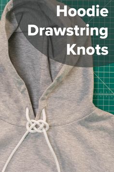 Drawstring Tying Hacks, Sweatshirt Drawstring Knots Diy, Ways To Tie Drawstrings, Tying Knots On Hoodie, Drawstring Tie Ideas, How To Tie A Drawstring, How To Tie Drawstrings, Knots For Hoodie Strings, Hoodie Knots Diy