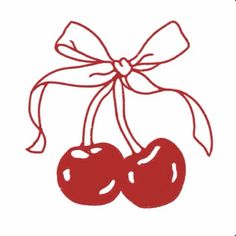 two cherries tied together with a bow