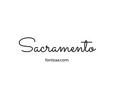 the word sacramento written in black ink on a white background