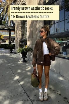 brown aesthetic, brown outfits,  brown aesthetics, brown outfit inspo, suede jacket outfit, autumn fashion, fall fashion, autumn aesthetic, fall 2024 outfits Spring Outfit Going Out, London In June Outfits, Georgetown Outfit, Simple Dinner Outfits, Funky Fits, Traje Cowgirl, York Outfits, Looks Adidas, Adidas Samba Outfit