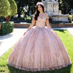 PR30132 Royal Blue 24 Fall 2023 Rose Gold Quinceanera Dresses, Rose Gold Quinceanera, Beaded Ball Gown, Masquerade Dress, Ball Gown Quinceanera Dresses, Quincenera Dresses, Quinceanera Dresses Gold, Glitter Skirt, Quinceañera Dresses