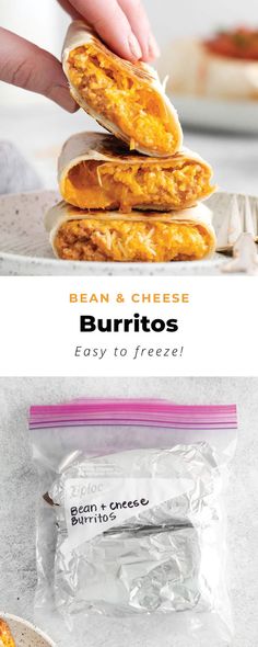 Cheese Bean Burritos, Frozen Burrito Recipe Ideas, Refried Bean And Cheese Burrito, Bean And Cheese Burrito Freezer, Freezer Bean Burritos, Make Ahead Bean And Cheese Burritos, Freezer Bean And Cheese Burritos, Beans And Cheese Burrito, How To Freeze Burritos