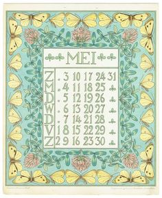 a cross stitch chart with butterflies and flowers on it's border, as well as numbers