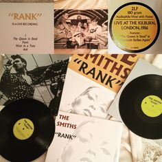 an assortment of records, cds and other items from the smiths'punk era