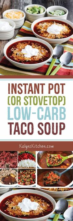 instant pot for stovetop low - carb taco soup cookbook with instructions