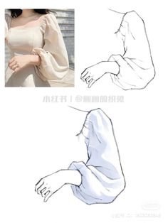 two different views of the same woman's body and hand on her chest, with one