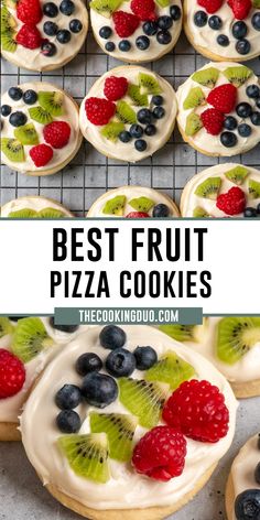 the best fruit pizza cookies are made with fresh berries and kiwi