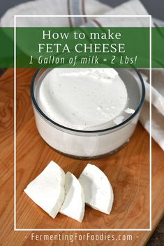 how to make feta cheese 1 gallon of milk = 2lbs in a bowl