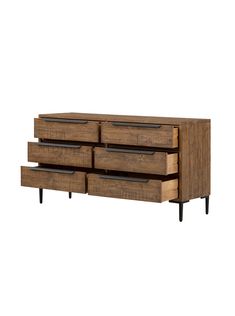 the sideboard is made from wood and has three drawers