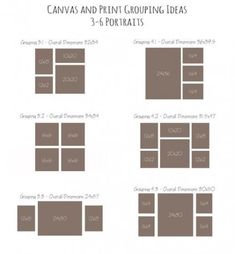 several different types of canvass and print grouping ideas 3 - 6 formats for art