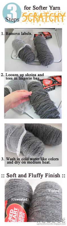 the instructions for how to crochet yarn in 3 easy steps with pictures and text