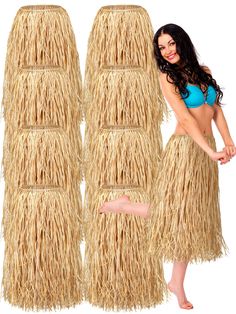 PRICES MAY VARY. Grass Skirt Set: we will provide you with a total of 8 pieces natural raffia skirts, which are long enough in size, sufficient in quantity and classic in appearance to easily meet your party wear needs, and are suitable for adults to wear and bring more fun to your party Suitable Size: our hula skirts for adults are approx. 24 inches/ 60 cm in length and about 36 inches/ 91 cm in waistline, with a tie design, suitable for people of different sizes, and convenient for you to put Hawaiian Attire For Women, Luau Costume, Hawaiian Grass Skirt, Hawaiian Costume, Hawaiian Skirt, Hula Skirt, Mermaid Stuff, Grass Skirt, Mermaid Parties