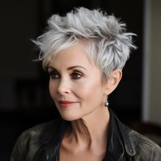 Haircuts for Women over 60 Woman Hairstyles, Short Choppy Haircuts, Short White Hair, Choppy Haircuts, Short Silver Hair, Going Grey, Short Hair Images, Hair Idea, Pixie Hair