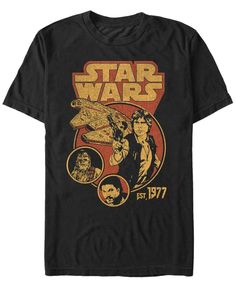 in stock Group Picture, Star Wars Men, Star Wars Logo, Star Wars Tshirt, Han Solo, Vintage Portraits, Retro Tshirt, Mens Crew Neck, Tshirts Online