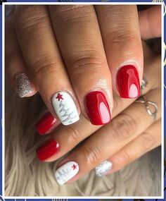 Pretty Christmas Nails - Get all your supplies met with just one simple click to visit. Do It NOW! Makijaż Smokey Eye, White Nail Polish, Christmas Nails Acrylic, White Nail, Dipped Nails, Christmas Nail