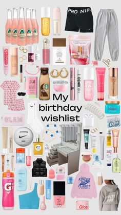 an image of a birthday wishlist with lots of items