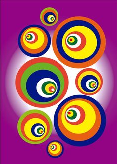 an image of colorful circles on a purple background