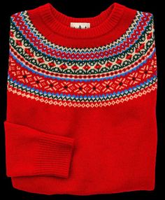 Winter Berry Fair Isle Sweater – Kiel James Patrick Kiel James Patrick, Winter Berry, Preppy Winter, James Patrick, Crochet Tops Free Patterns, Holiday Red, Crochet Top Pattern, Fair Isle Sweater, Woven Label