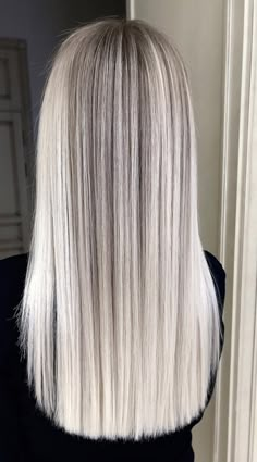 Platinum Blonde Hair Color Highlights, Blonde Icy Balayage, Platinum Hair With Black Lowlights, Platinum Blonde Hair With Highlights, Icy Grey Hair, Silver Toned Blonde Hair, Silver Blonde Hair Balayage, Icy Platinum Blonde Hair With Lowlights, White Blonde Hair With Lowlights