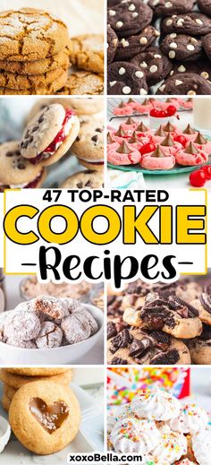 Easy cookie recipes to try Sandwich Cookie Recipes, Easy Delicious Cookies, Cherry Cookies Recipes, Cookies Sandwich, Amazing Cookie Recipes, Oreo Stuffed Chocolate Chip Cookies, American Cookies, Fruit Sandwich, Cookies Chocolate Chip