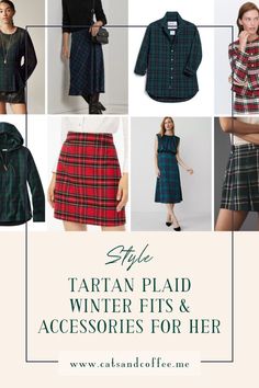 Winter Outfit Ideas: Tartan Fashion & Red Plaid Looks for Every Occasion - Red plaid and tartan patterns are perfect for winter fits, from casual sweater outfits to elegant Christmas party outfits. Explore plaid skirt and plaid dress outfit ideas to create a cute and festive wardrobe this season! Follow for more style tips, including the best petite styles, simple beauty recommendations, and feminine style finds! Plaid Dress Outfit Ideas, Red Tartan Skirt Outfit, Plaid Dress Outfit Winter, Dress And Skirt Outfits, Casual Sweater Outfits, Plaid Dress Outfit, Elegant Christmas Party