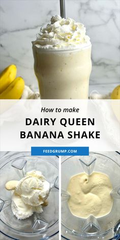 how to make dairy queen banana shake in a blender with bananas and whipped cream