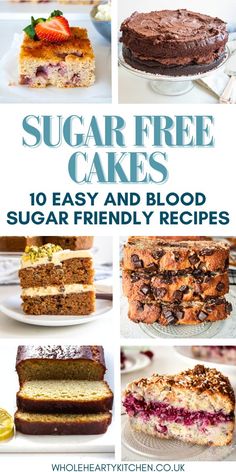 Discover 10 delicious sugar-free cake recipes specifically designed with diabetes management in mind. Packed with wholesome ingredients, these cakes let you manage your blood sugar without sacrificing flavour. Get ready to celebrate health and taste, one delicious slice at a time! Cakes For Diabetics Sugar Free, Sugarfree Cake Recipe, Sugar Free Cake Recipes For Diabetics, Diabete Desserts Easy Recipes, Gluten Free And Sugar Free Desserts, Low Sugar Baked Goods, Sugar Free Low Carb Desserts Easy, Dibectic Food Recipes Easy