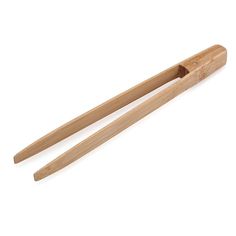 two wooden chopsticks on a white background