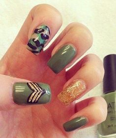 Our Favorite Military Themed Nail Art - Cult Cosmetics Magazine Army Nails Design, Themed Nail Art, Camo Life