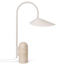 a white table lamp on a white background