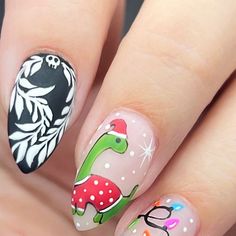 Wisconsin Nail Artist & Educator on Instagram T Rex Nails, Dinosaur Christmas Nails, Aviation Nails, Dinosaur Nails Designs, Jurassic Park Nails, Dino Nails, Dinosaur Nails, Nails Holiday, Beauty Inspo