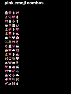 pink emoj combos are arranged in the shape of an i love you sign