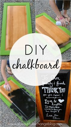 the diy chalkboard is easy to make and looks great