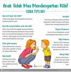 an image of a woman and boy talking to each other with the caption that says anak tidak mau mendengann kita