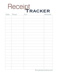 the receipt tracker is shown in red, white and blue with an orange stripe on it