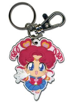 a key chain with an anime character on it