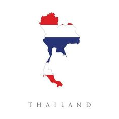 the map of thailand with the flag on it's white and red stripes is shown