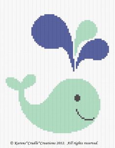 a cross stitch pattern of a whale with two speech bubbles in it's mouth