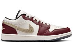 JORDAN 1 LOW YEAR OF THE DRAGON (2024) (WOMEN'S) This exclusive sneaker features a white leather base with a touch of rich red and gold, creating a striking contrast. The stitched white midsole and semi-translucent gray outsole provide support and durability. Complete with a Jumpman-stamped red envelope and a thematic silver bracelet, this pair is a must-have for Chinese New Year. Nike Jordan 1 Low, Dragon 2024, Jordan Low, Tiger Graphic, Baby Nike, Team Red, Exclusive Sneakers, Womens Jordans, Year Of The Dragon