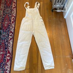 White Denim Overalls Gently Worn White Denim Overalls, Jean Overalls, Jeans White, Denim Overalls, White Denim, White Jeans, Overalls, Color White, Women Jeans